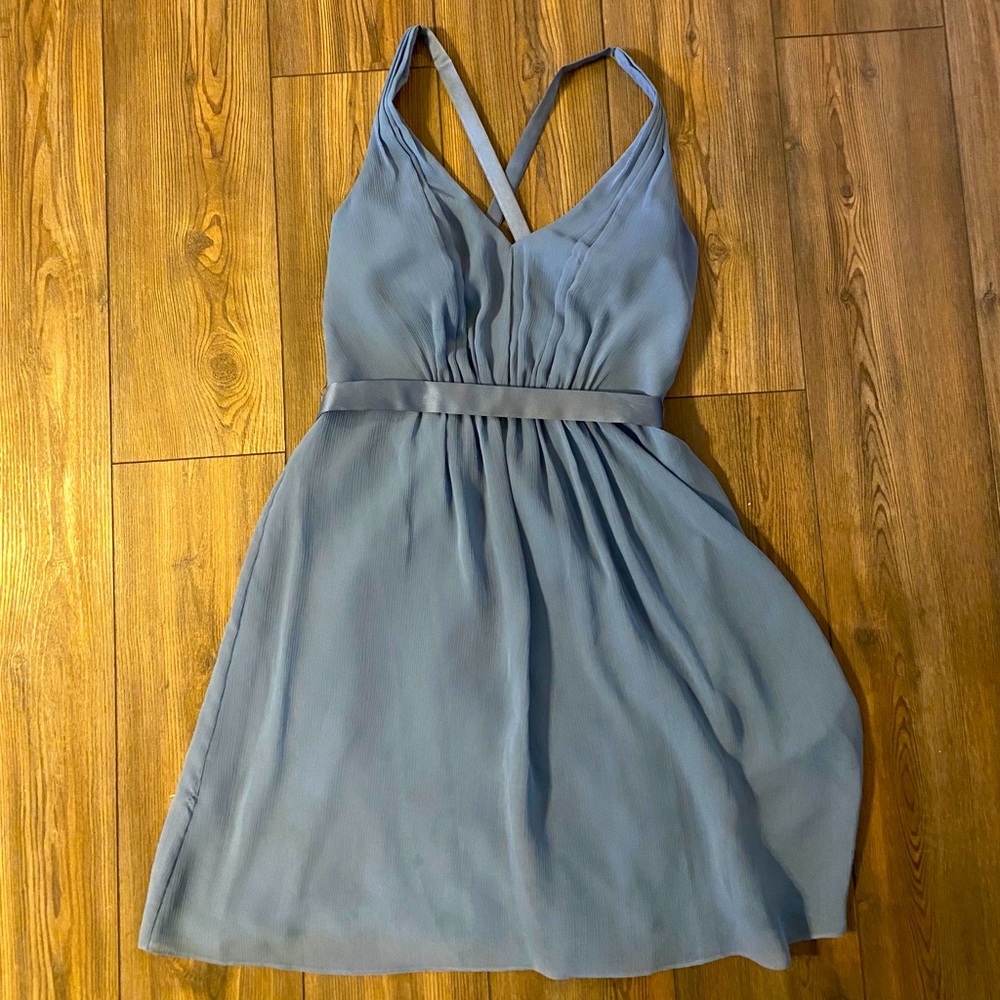Steel Blue Cocktail Dress/Bridesmaid Dress